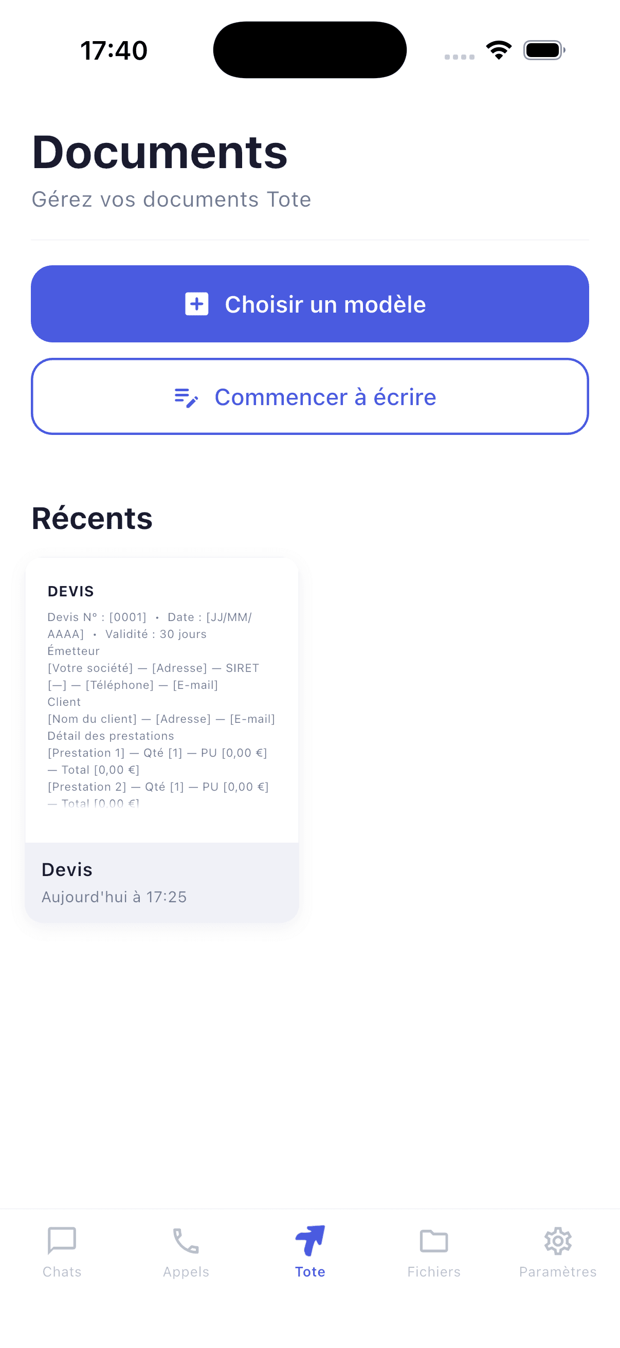 L’application Tote